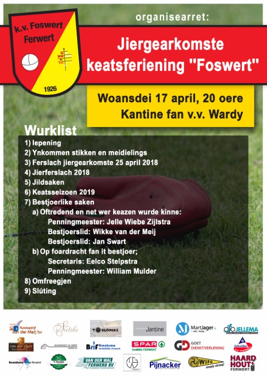 Jaarvergadering kaatsen