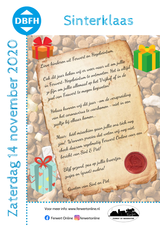 Sinterklaas flyer corona Middel