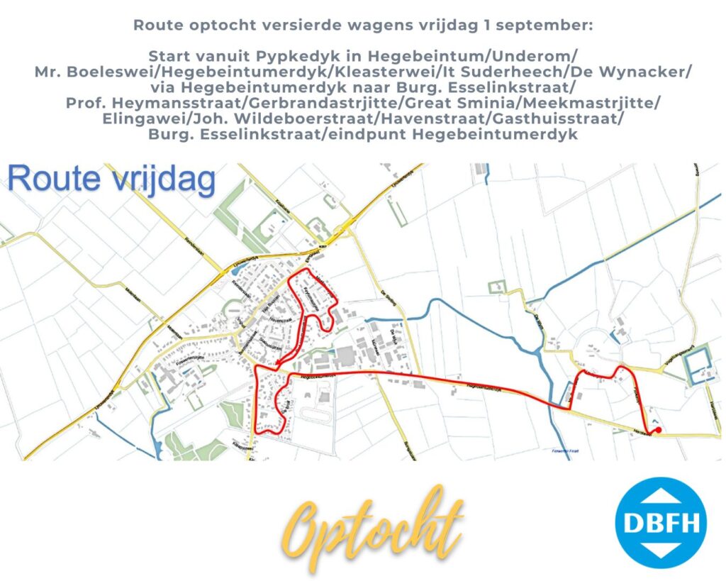 route optocht vrijdag